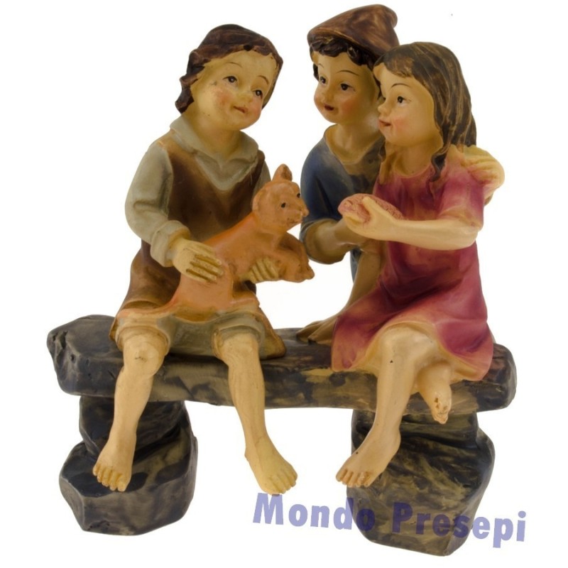 Niños de resina para estatuas de 9-10 cm Mundo Belenes