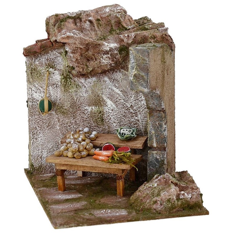 Setting for presepe with fruit stand 19x14, 5x16, 5 for statues