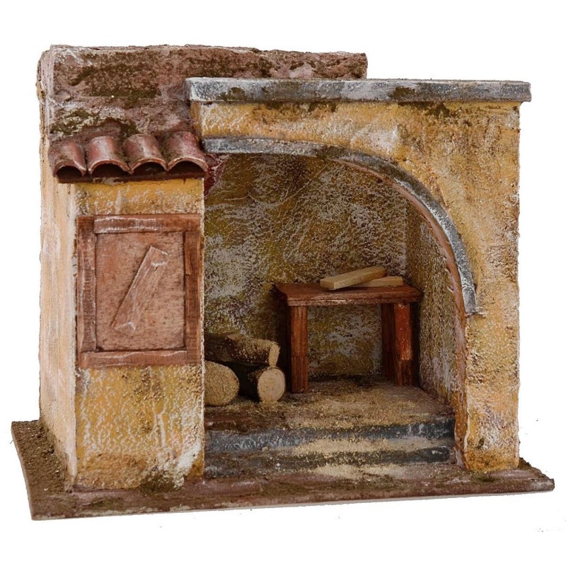 Bottega da falegname cm 24x18x20,5 h per statue cm 12 Mondo