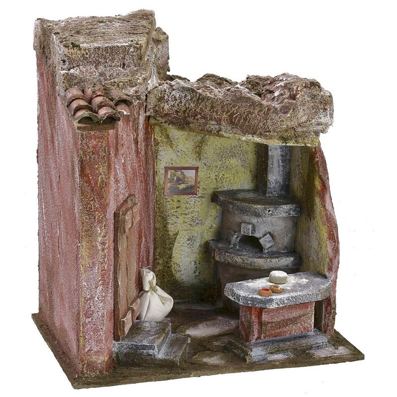 Bottega del fornaio cm 24x17,5x27,5 h per statue da 12 cm