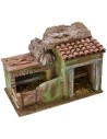 Double barn with enclosure 27x15x18 cm h