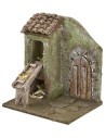 Facade with barn and door 11.5x9x13 cm h for statues of 6 cm