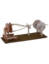 Hand wheel for rope maker 24x9x9.5 h for statues 12 cm