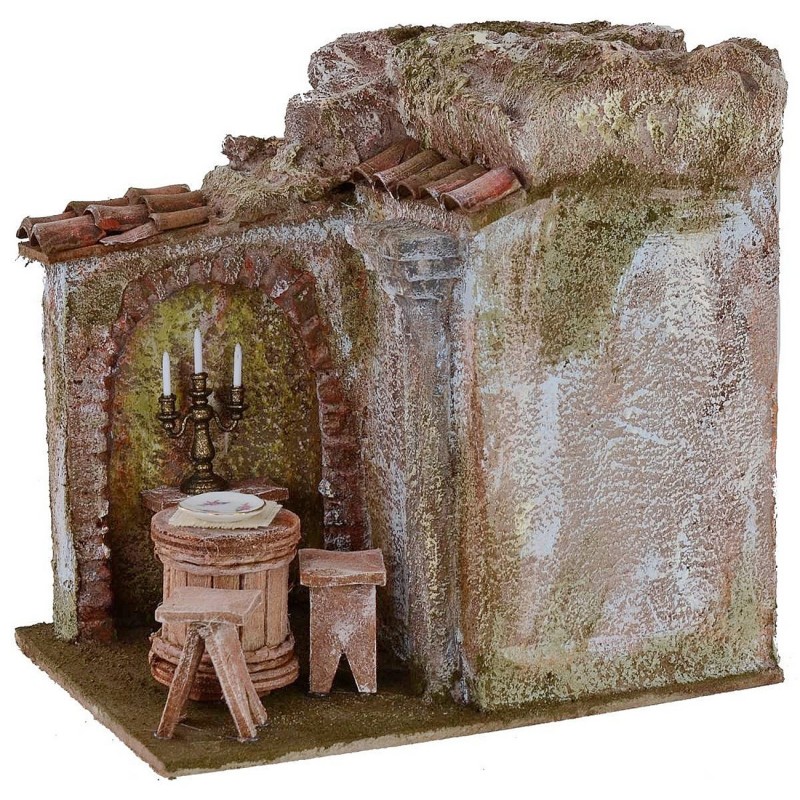 Vineria con dehor cm 19,5x14,5x19,4 h per statue 10 cm Mondo