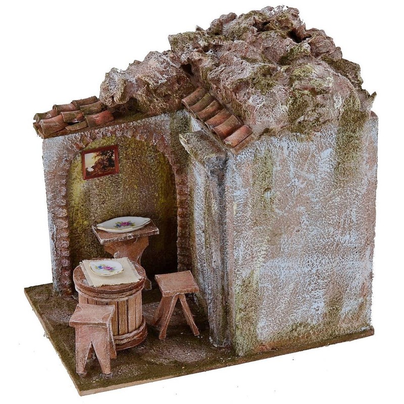 Vinoteca con terraza de 24x17,5x23 cm de altura para estatuas de 12