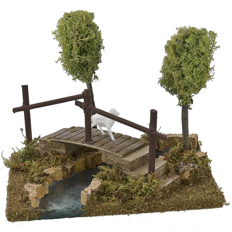 Modular pond with bridge cm 20x14,5x16,5 h for statues of 8-10