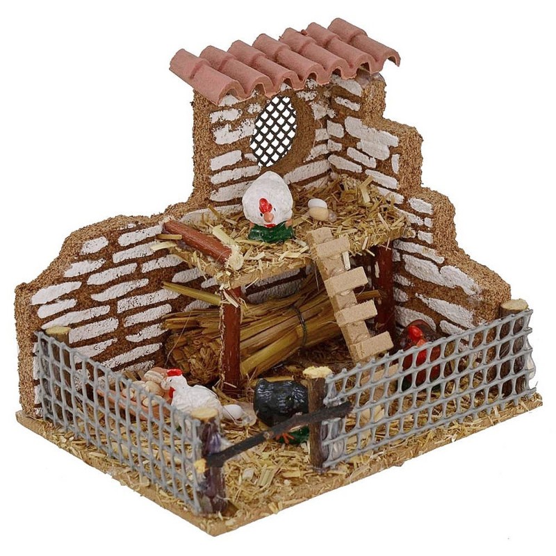 Gallinero con gallinas cm 11,8x9,4x9,7 h Mundo