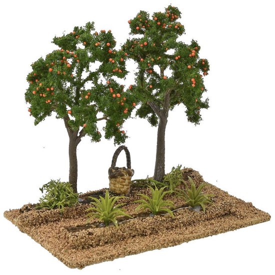 Frutteto di arance cm 14x9x12,5 h per statue da 8-10 cm Mondo