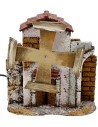 Mulino a vento funzionante per presepe cm 15x6,5x16 h. Mondo