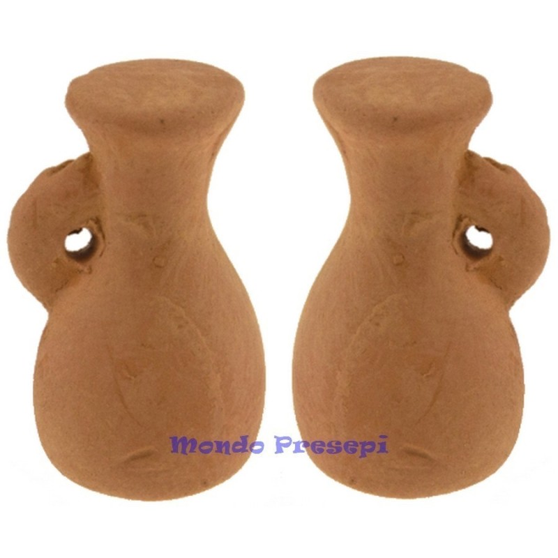 Juego de 2 jarras de terracota de 2 cm de altura Mundo Pesebre