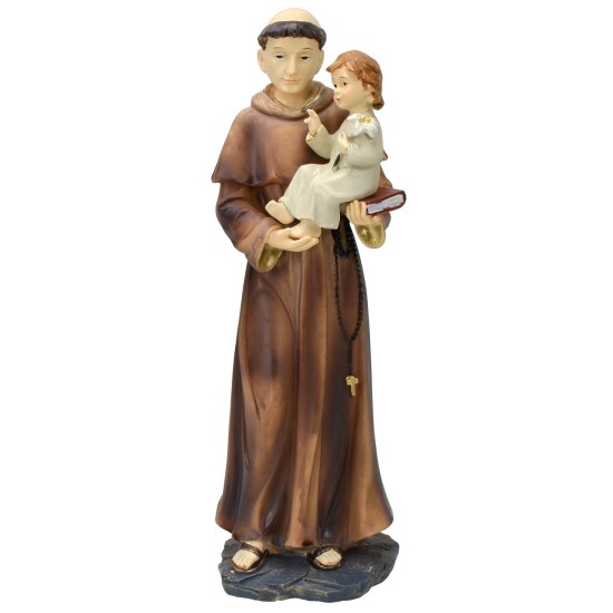 Sant' Antonio con bambino 20,5 cm statua in resina Mondo Presepi