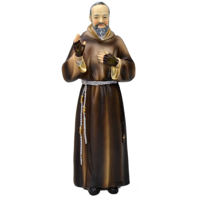 Padre Pio cm 20,5 estatua de resina Mondo Presepi