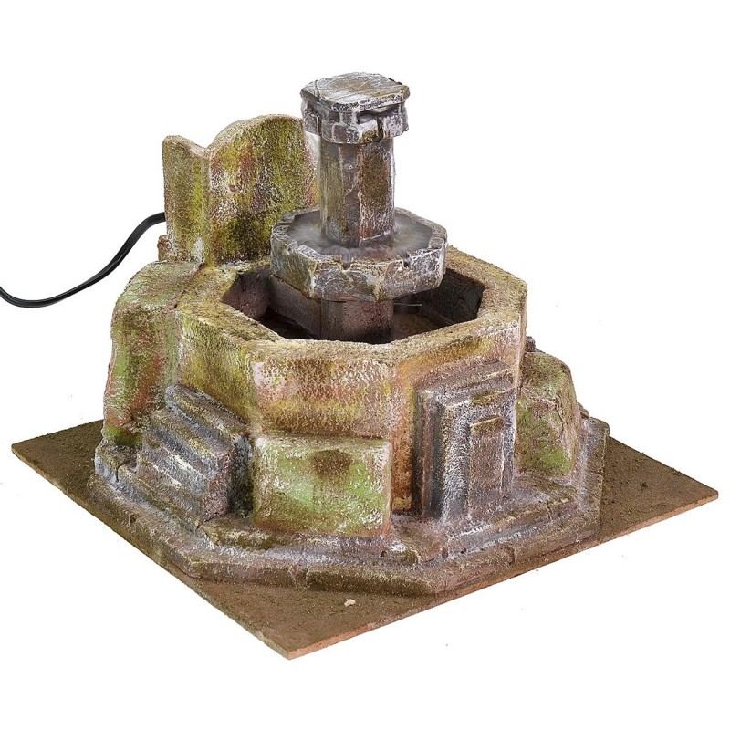 Octagonal fountain cm 25x25x19,5 h for statues 10-12 cm