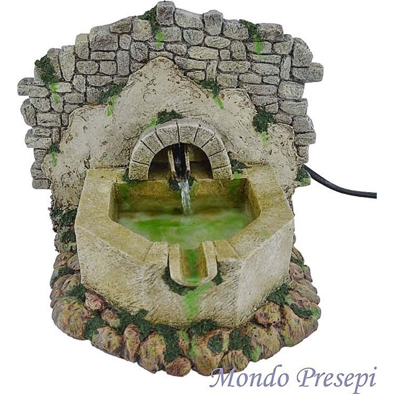 Octagonal fountain in resin