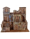 Borgo illuminato con case cm 50x35x42 h per statue da 10 cm