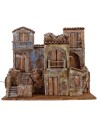 Borgo illuminato con case cm 50x35x42 h per statue da 10 cm