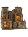 Borgo illuminated with houses and bottegae cm 50x30x41 h