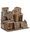 Borgo illuminated with houses and bottegae cm 50x30x41 h