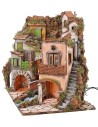 Illuminated Neapolitan village with 18th century style mill cm