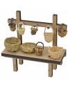 Market stall with baskets cm 12x4,5x12 h for Nativity scene