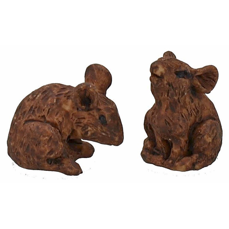 Set of 2 rodents in resin 1.3 cm