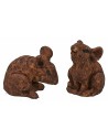 Set of 2 rodents in resin 1.3 cm