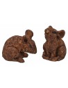 Set of 2 rodents in resin 1.3 cm