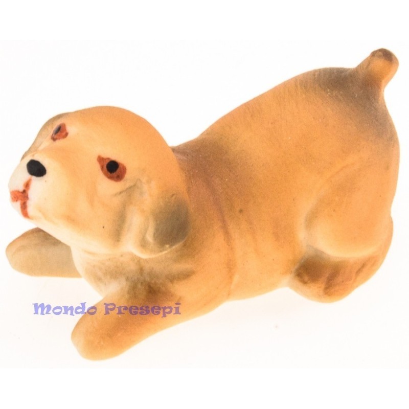 Crouching dog in resin 4 cm