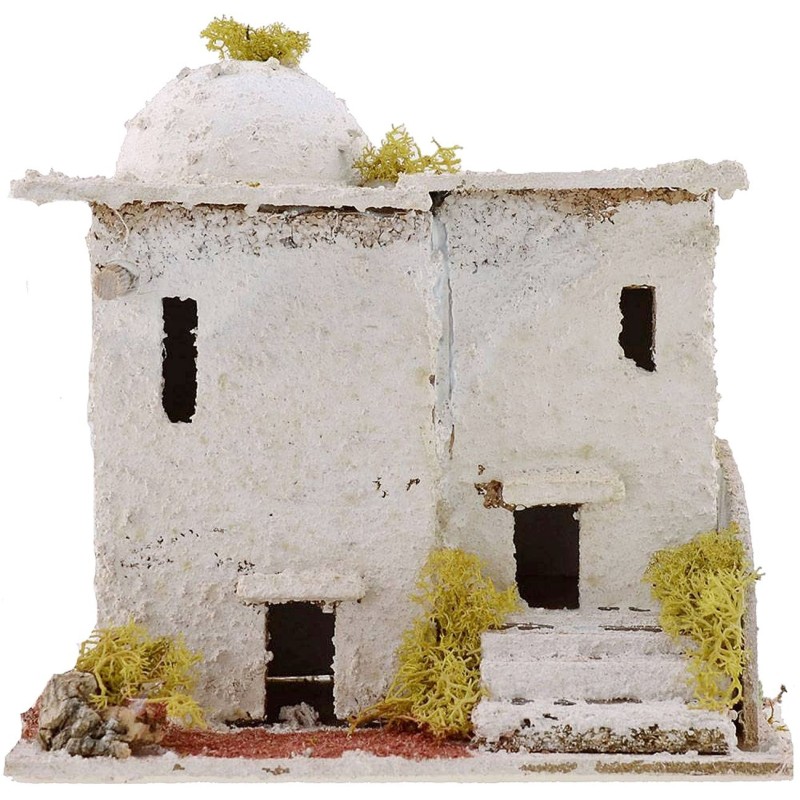 House Arabs for presepe with dome and stairs cm 16,5x14x16 h.