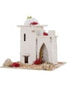 Casa araba per presepe con porta ad arco cm 18x17,5x17,5 h.