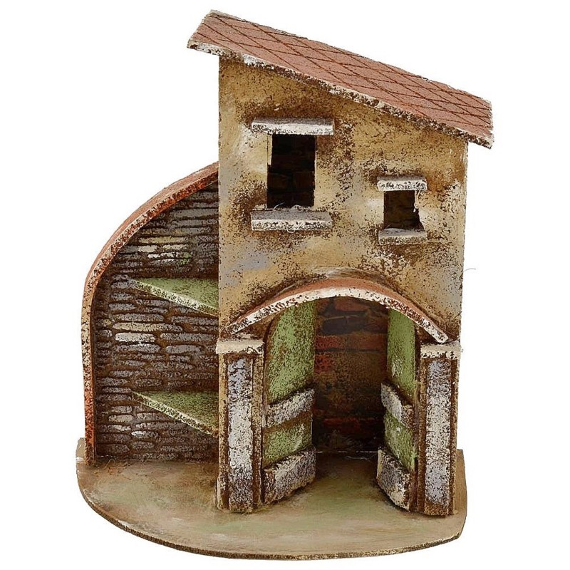 Casa con angolo per bottega 14x22x26h Mondo Presepi