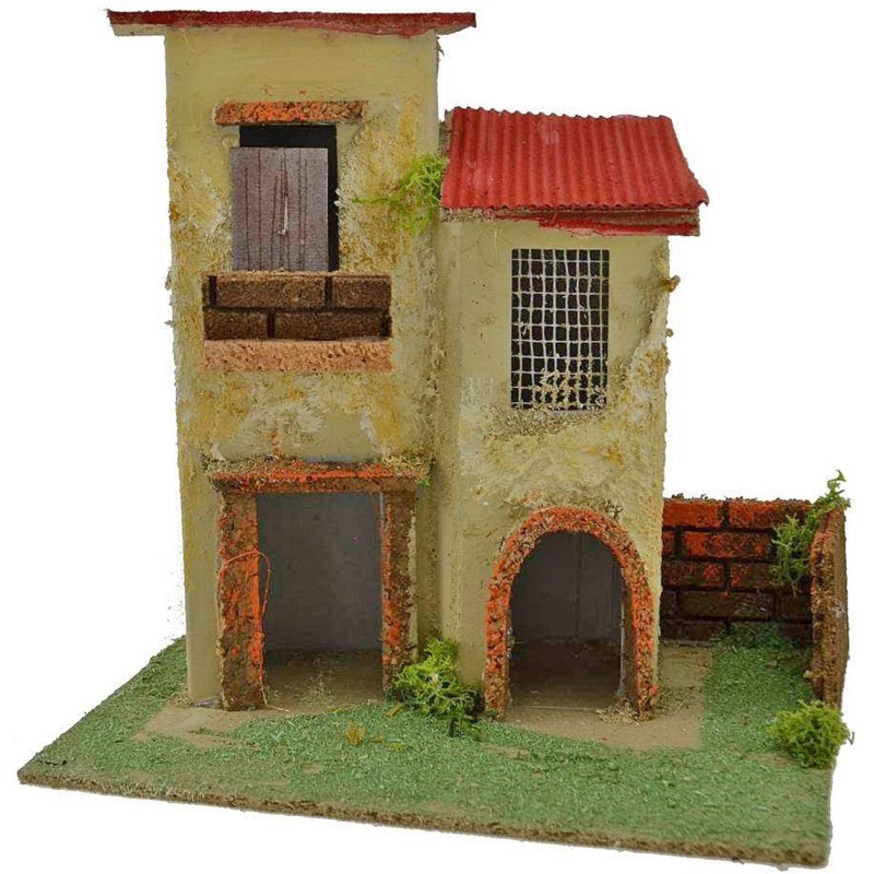 Casa con balcón cm 20x14x18 h. Mundo Pesebres