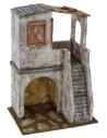 House with arch shop and stairs cm 19,5x14, 5x33 h for statues