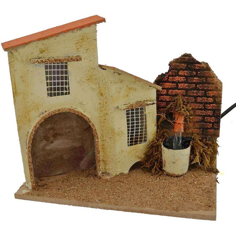 Casa con fuente funcional de 19x13,5x18 cm h.