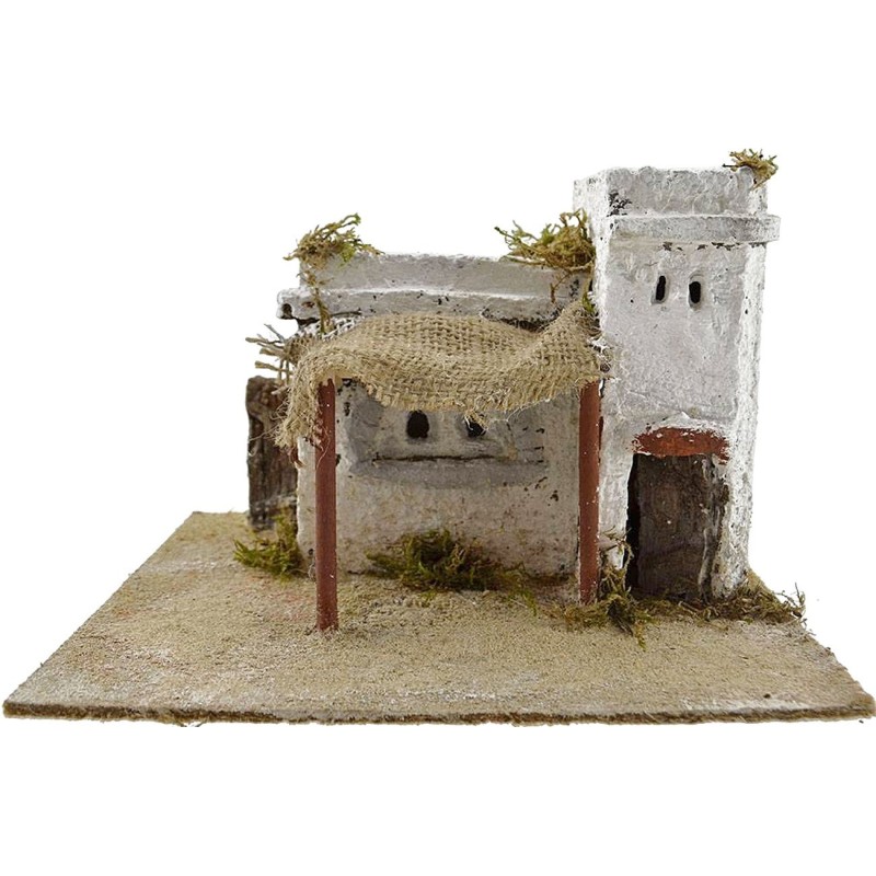 Casa de resina con tienda de campaña de 22x18x14 cm h. Mundo