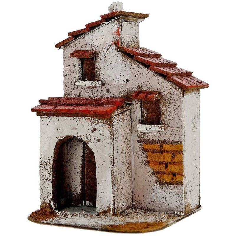 Casa de corcho con pórtico de 10x9,5x15,5 cm h.