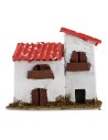 Casale with red roof for presepe cm 13x8x11 h