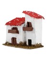 Casale with red roof for presepe cm 13x8x11 h