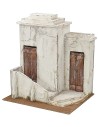 Casa palestinese in legno stuccato cm 38x29x42 h per statue da