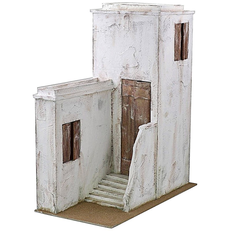 Casa palestinese in legno stuccato cm 40x20x49 h per statue da