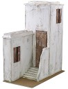 Casa palestinese in legno stuccato cm 40x20x49 h per statue da