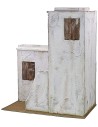 Casa palestinese in legno stuccato cm 40x20x49 h per statue da