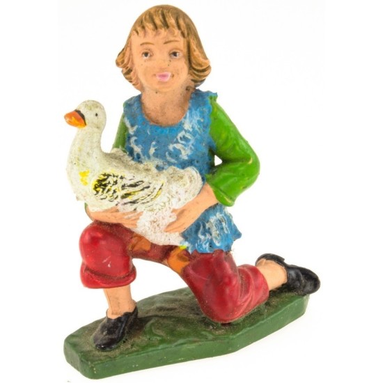 Boy with goose in pvc 10 cm