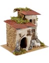 Casa rustica con pecore cm 24x19x22 h. Mondo Presepi