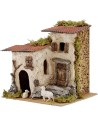 Casa rustica con pecore cm 24x19x22 h. Mondo Presepi