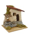 Casa rústica con escalera y pozo para pesebre de 15x15,5x15 cm h.