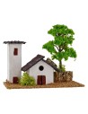 Cascine for nativity scene with tree 15x8x9h cm