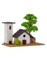 Cascine for nativity scene with tree 15x8x9h cm