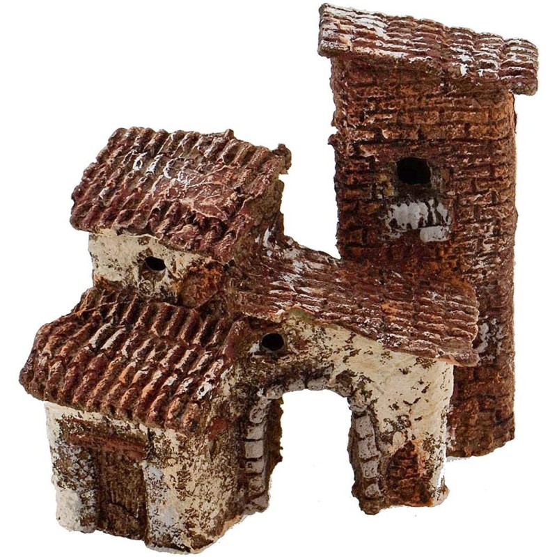 Nativity houses stacked with resin arch cm 9x5x9,5 h.