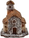 Resin church with bell tower, nativity scene cm 6.5x5x7.5 h.